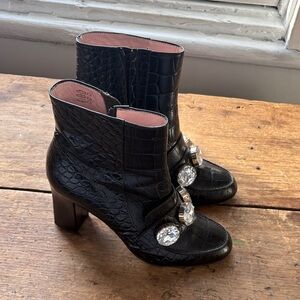 Moschino Embossed Ankle Boots